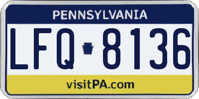 PA license plate LFQ8136