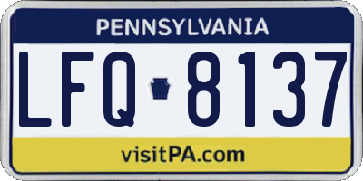 PA license plate LFQ8137