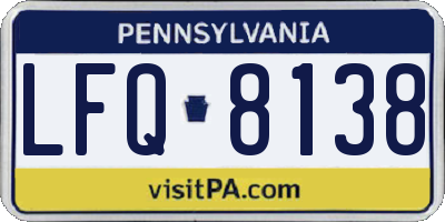 PA license plate LFQ8138