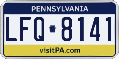 PA license plate LFQ8141
