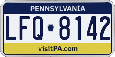 PA license plate LFQ8142
