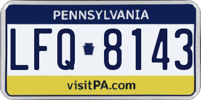 PA license plate LFQ8143