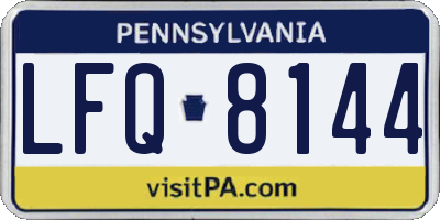 PA license plate LFQ8144