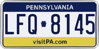 PA license plate LFQ8145