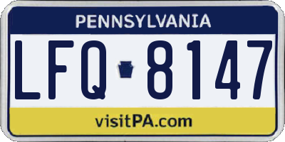 PA license plate LFQ8147