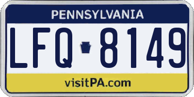 PA license plate LFQ8149