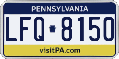 PA license plate LFQ8150