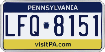 PA license plate LFQ8151