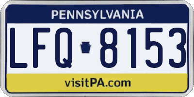PA license plate LFQ8153