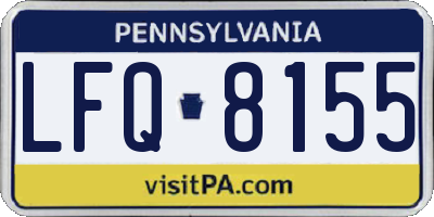 PA license plate LFQ8155