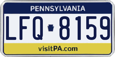 PA license plate LFQ8159
