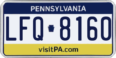 PA license plate LFQ8160