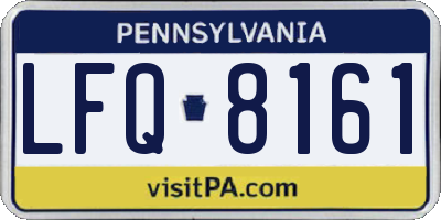 PA license plate LFQ8161