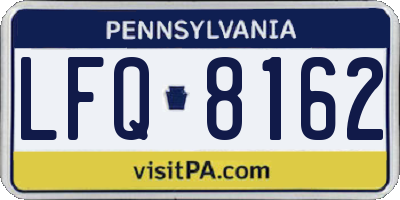 PA license plate LFQ8162