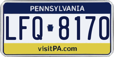 PA license plate LFQ8170