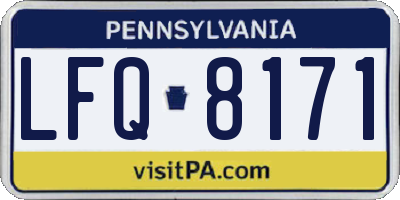 PA license plate LFQ8171