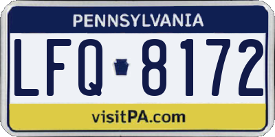 PA license plate LFQ8172