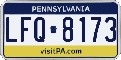 PA license plate LFQ8173