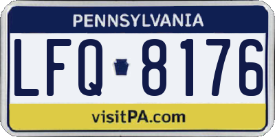 PA license plate LFQ8176