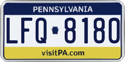 PA license plate LFQ8180