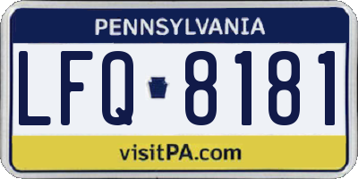PA license plate LFQ8181