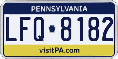 PA license plate LFQ8182