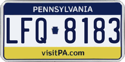 PA license plate LFQ8183