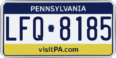 PA license plate LFQ8185