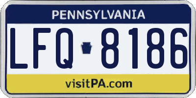 PA license plate LFQ8186