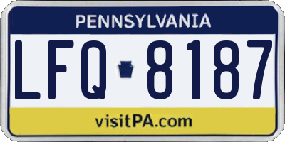 PA license plate LFQ8187