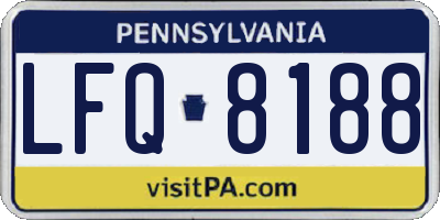 PA license plate LFQ8188