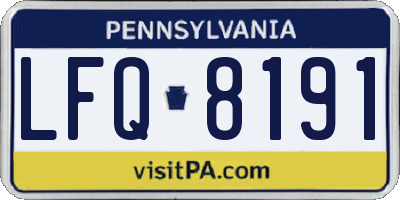 PA license plate LFQ8191