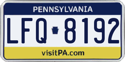PA license plate LFQ8192