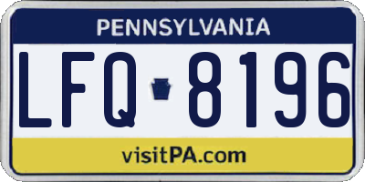 PA license plate LFQ8196