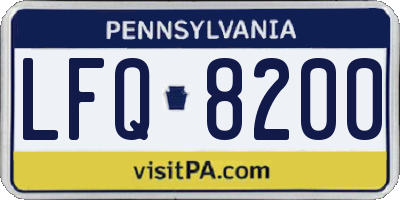 PA license plate LFQ8200
