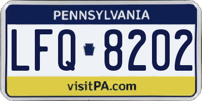 PA license plate LFQ8202
