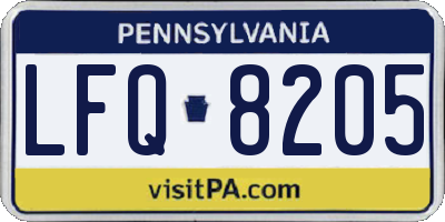 PA license plate LFQ8205