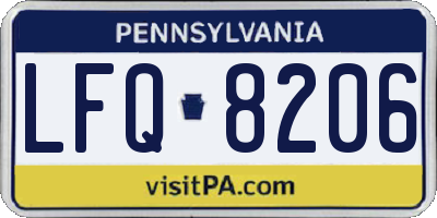 PA license plate LFQ8206