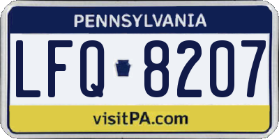 PA license plate LFQ8207