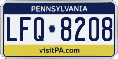 PA license plate LFQ8208