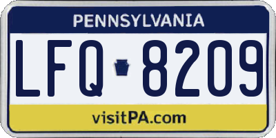 PA license plate LFQ8209