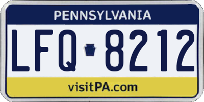 PA license plate LFQ8212