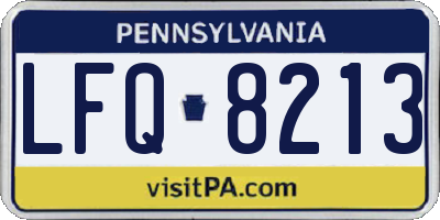 PA license plate LFQ8213