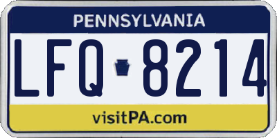 PA license plate LFQ8214