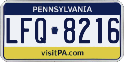 PA license plate LFQ8216