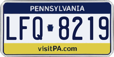 PA license plate LFQ8219