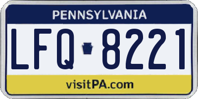 PA license plate LFQ8221