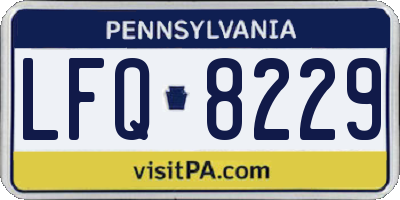 PA license plate LFQ8229