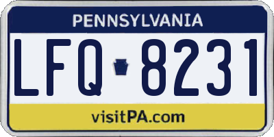 PA license plate LFQ8231