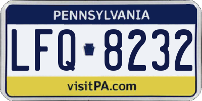 PA license plate LFQ8232